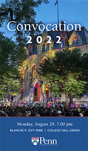 Convocation 2022 Mon Aug 29, 7 pm Blanch P. Levy Park College Hall Green